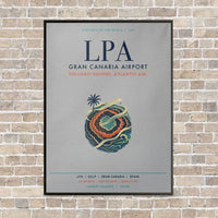Thumbnail for Gran Canaria Airport LPA vertical canvas print - framed - light gray background