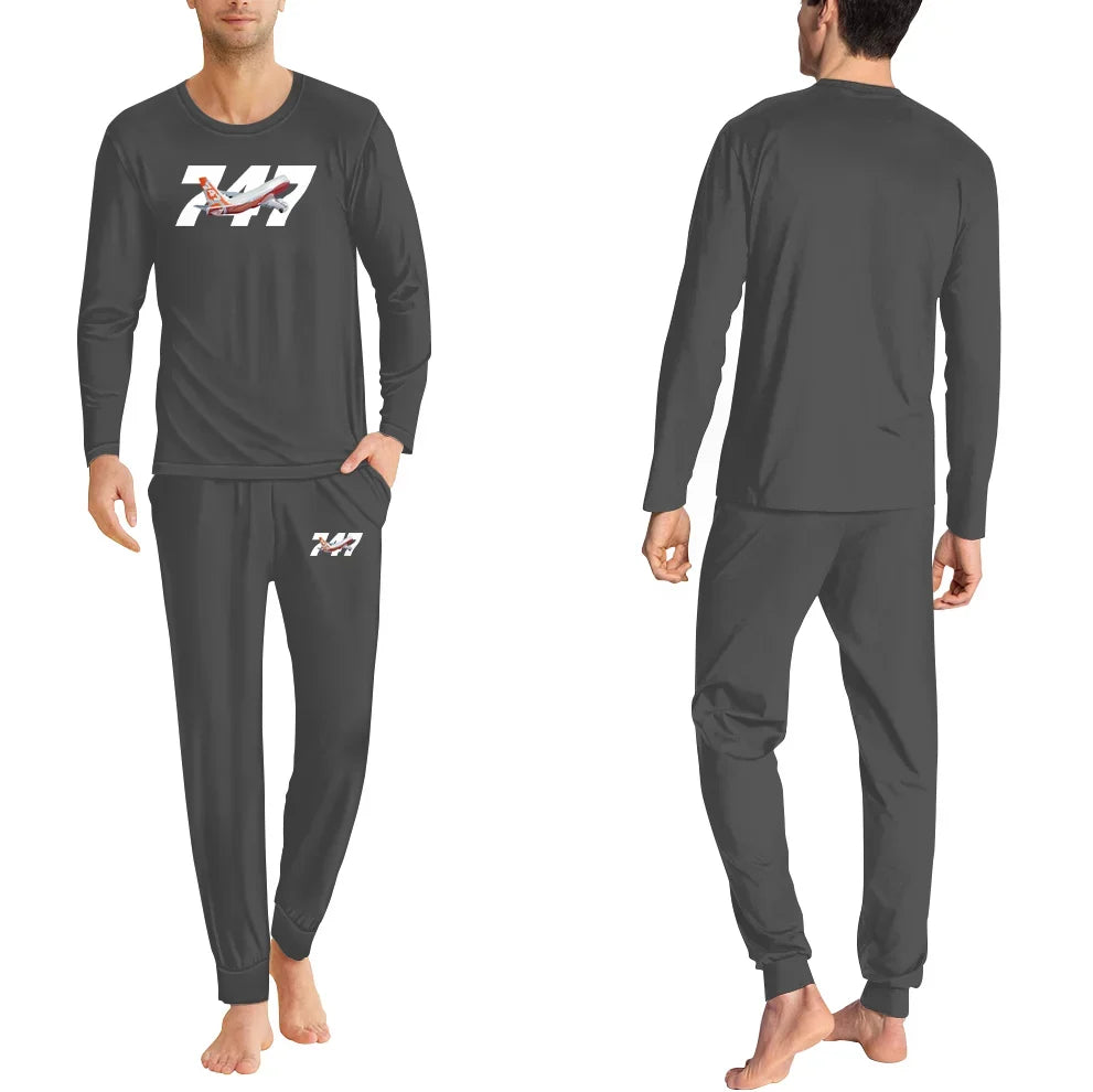 Super Boeing 747 Intercontinental men pajamas - Gray