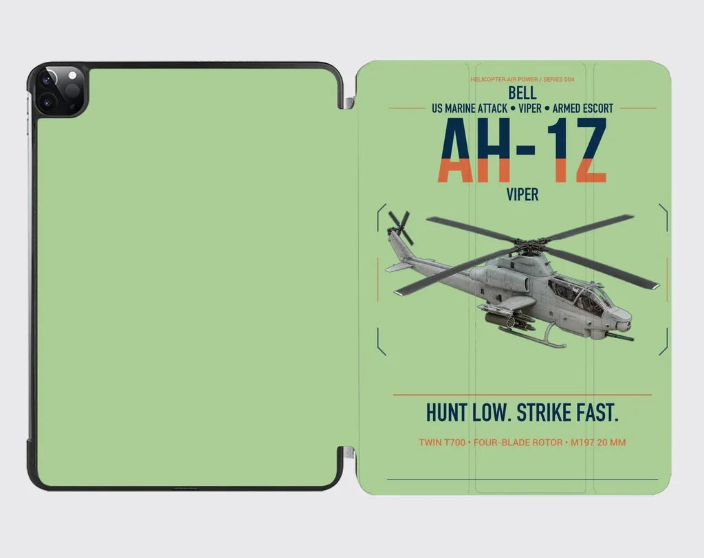 Bell AH-1Z Viper design on light green ipad tablet case