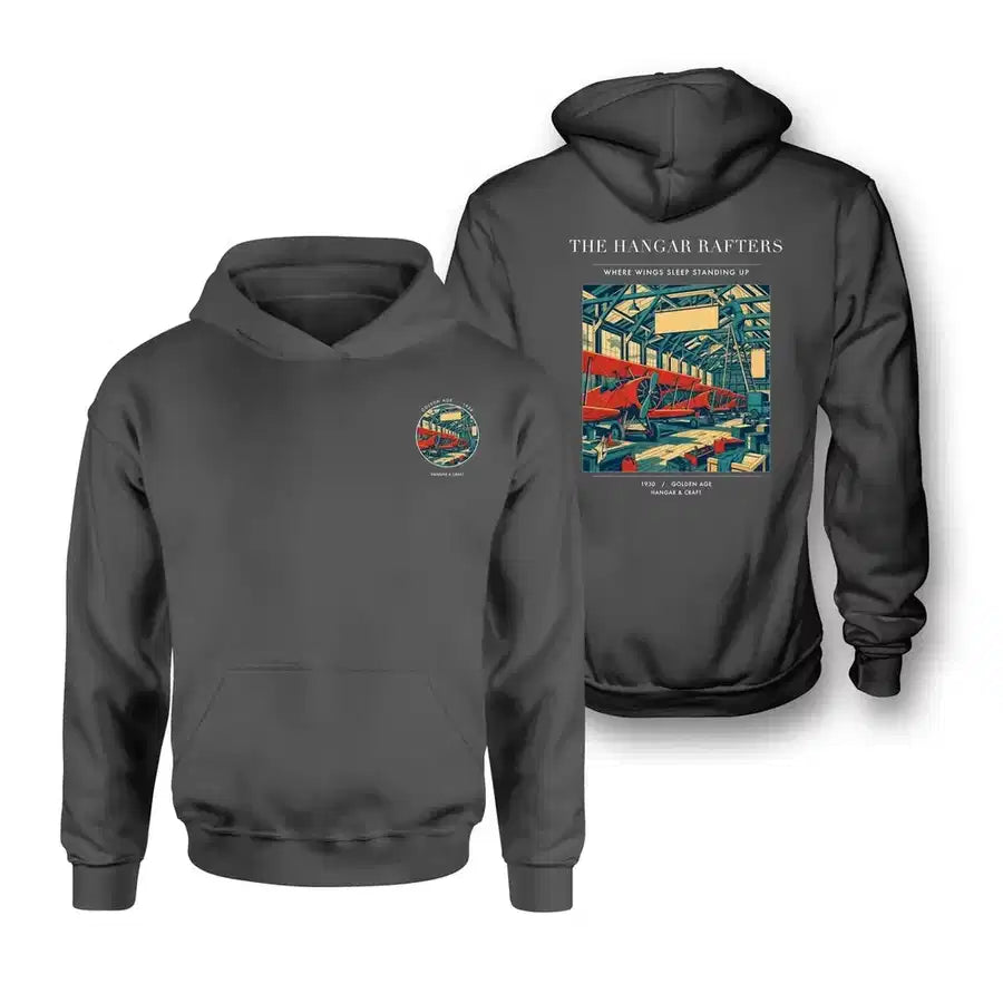 VINTAGE G4166 - The Hangar Rafters - Double-Side Hoodie design on darkgray double side