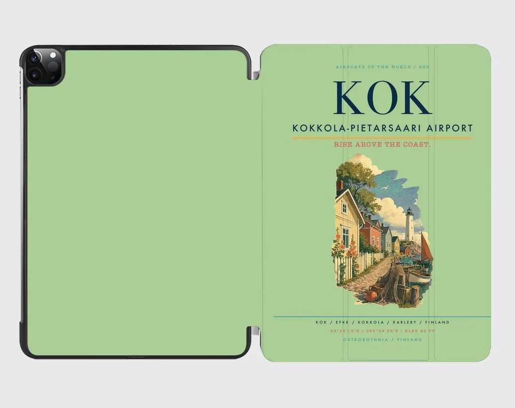 Kokkola-Pietarsaari Airport (KOK) design on light green ipad tablet case