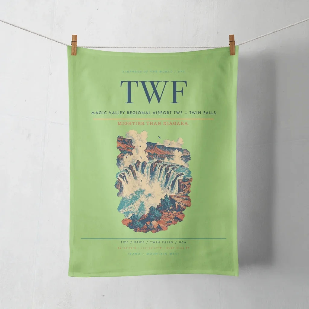 Magic Valley Regional Airport (TWF) design on light green towel