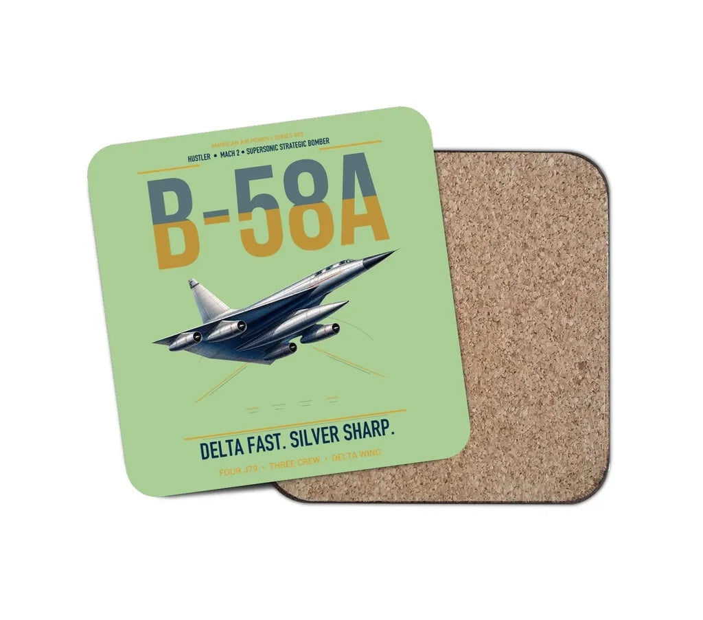 B-58A Hustler design on light green 1 piece coaster