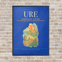 Thumbnail for Kuressaare Airport URE vertical canvas print - framed - blue background
