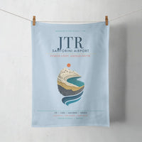 Thumbnail for Santorini Airport (JTR) design on light blue towel