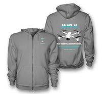 Thumbnail for Parrot ANAFI Ai design on gray zipped hoodie