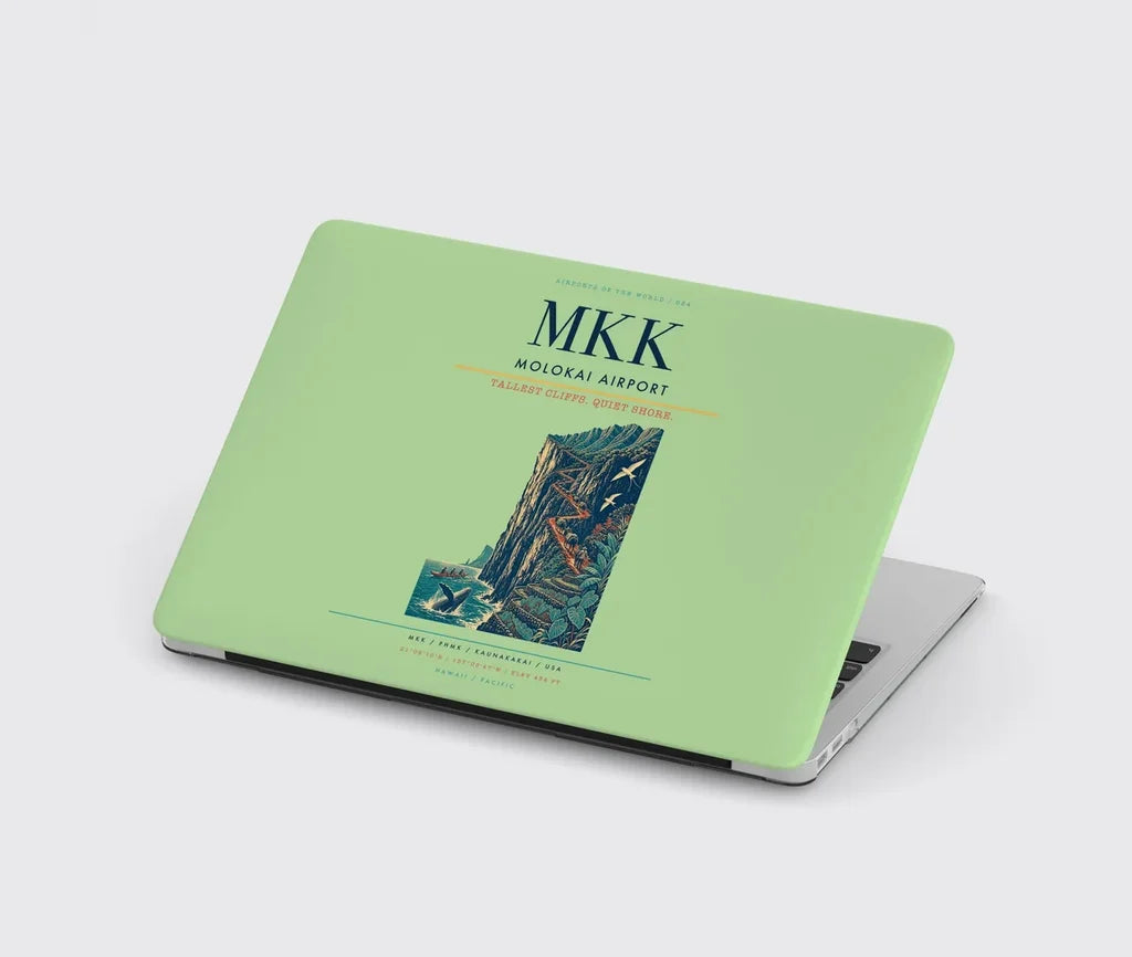 Molokai Airport (MKK) design on light green MacBook case