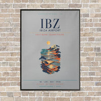 Thumbnail for Ibiza Airport IBZ vertical canvas print - framed - light gray background