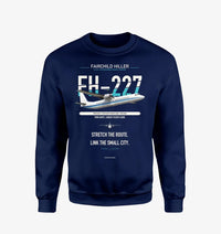 Thumbnail for Fairchild Hiller FH-227B design on navy blue sweatshirt