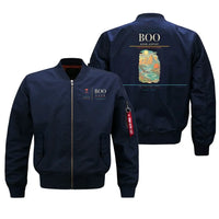 Thumbnail for Bodø Airport (BOO) design on blue bomber jacket