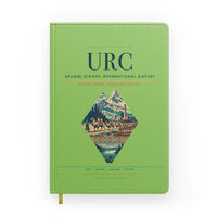 Thumbnail for Urumqi Diwopu International Airport (URC) design on light green notebook