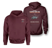 Thumbnail for Sud Aviation SA 321G Super Frelon design on dark red double-side hoodie, double-side print
