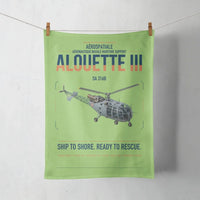Thumbnail for Aérospatiale SA 316B Alouette III design on light green towel