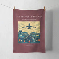 Thumbnail for VINTAGE G4303 - The Runway Light River - Designed Towels design on darkred