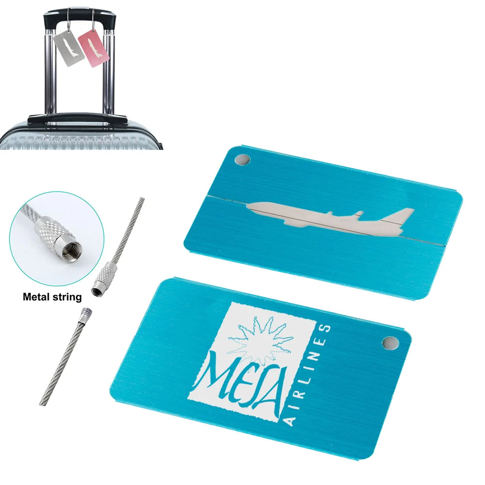 Mesa Airlines Aluminum Airplane Luggage tag in blue