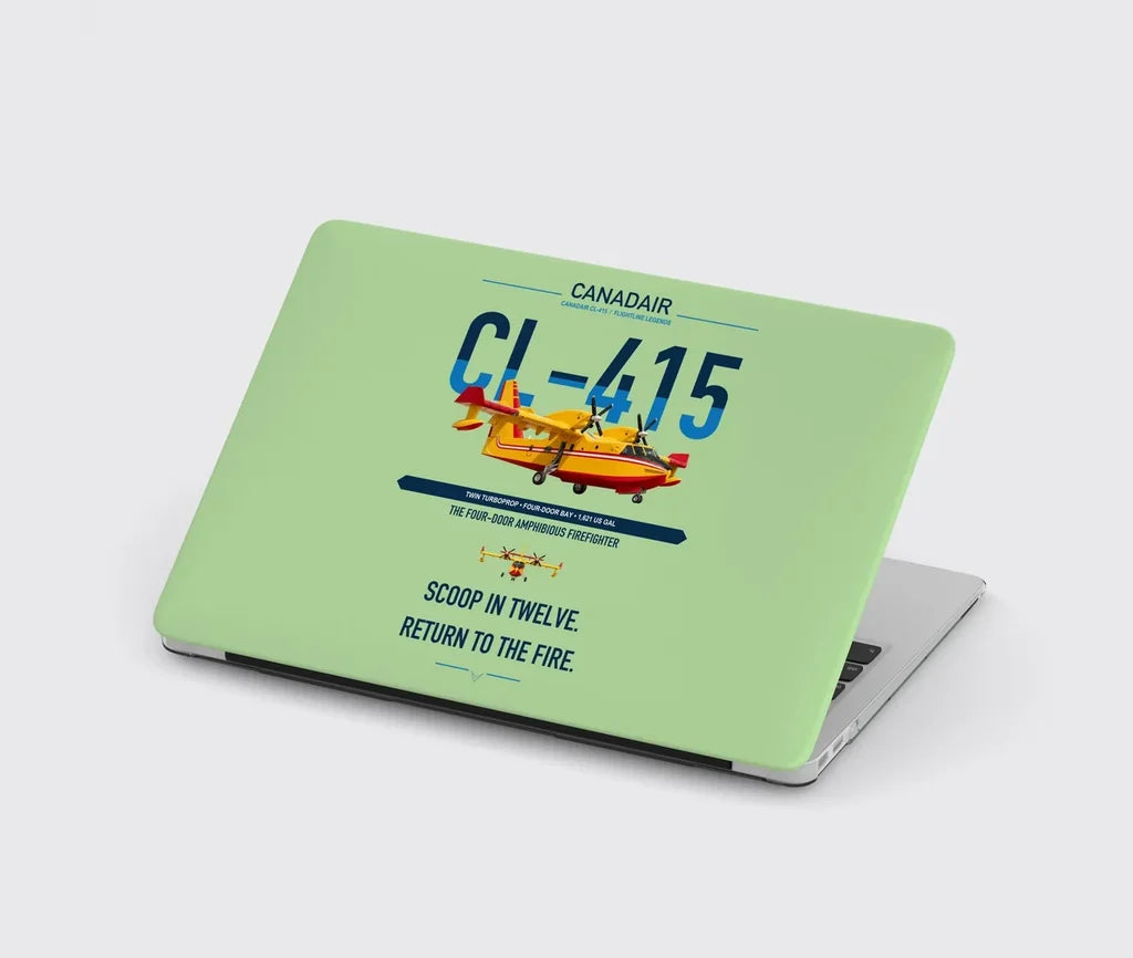 Canadair CL-415 design on light green MacBook case
