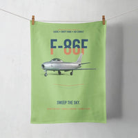 Thumbnail for F-86F Sabre Sweep The Sky design on light green towel