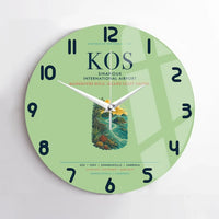 Thumbnail for Sihanouk International Airport Sihanoukville (KOS) design on light green no frame wall clock