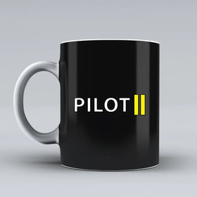 Pilot & Stripes (2 Lines) Ceramic White Mugs