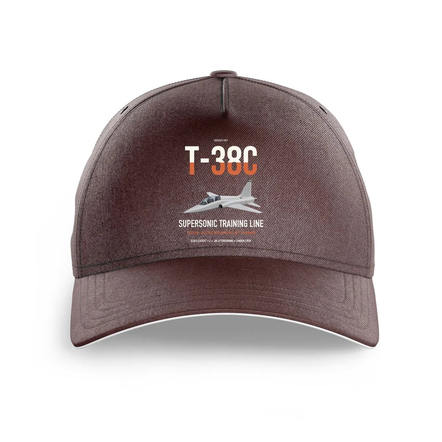 T-38C Talon design on brown printed hat