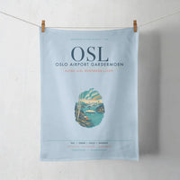Thumbnail for Oslo Airport Gardermoen (OSL) design on light blue towel