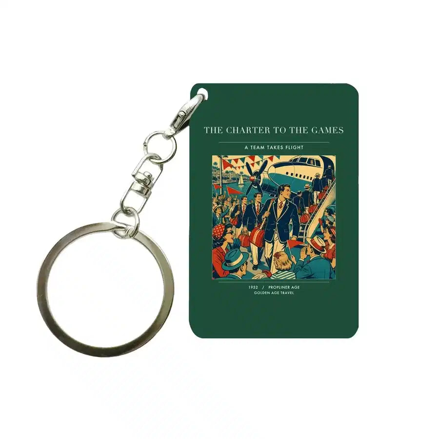 VINTAGE G4103 - The Charter To The Games - Designed Key Chain design on darkgreen