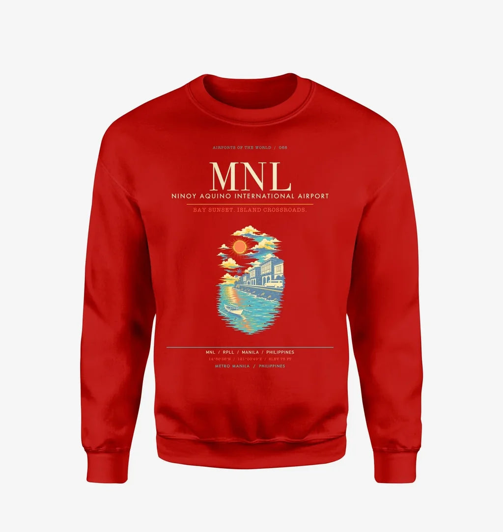 Manila Ninoy Aquino International Airport MNL Sweatshirt - Red