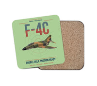 Thumbnail for F-4C Phantom II design on light green 1 piece coaster