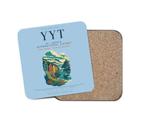 Thumbnail for St. John's International Airport (YYT) design on light blue 1 piece coaster