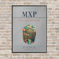 Thumbnail for Milan Malpensa International Airport Silvio Berlusconi MXP vertical canvas print - framed - light gray background