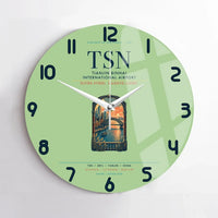 Thumbnail for Tianjin Binhai International Airport (TSN) design on light green no frame wall clock