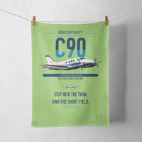 Thumbnail for Beechcraft King Air C90 design on light green towel