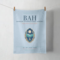 Thumbnail for Bahrain International Airport (BAH) design on light blue towel