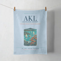 Thumbnail for Auckland Airport (AKL) design on light blue towel