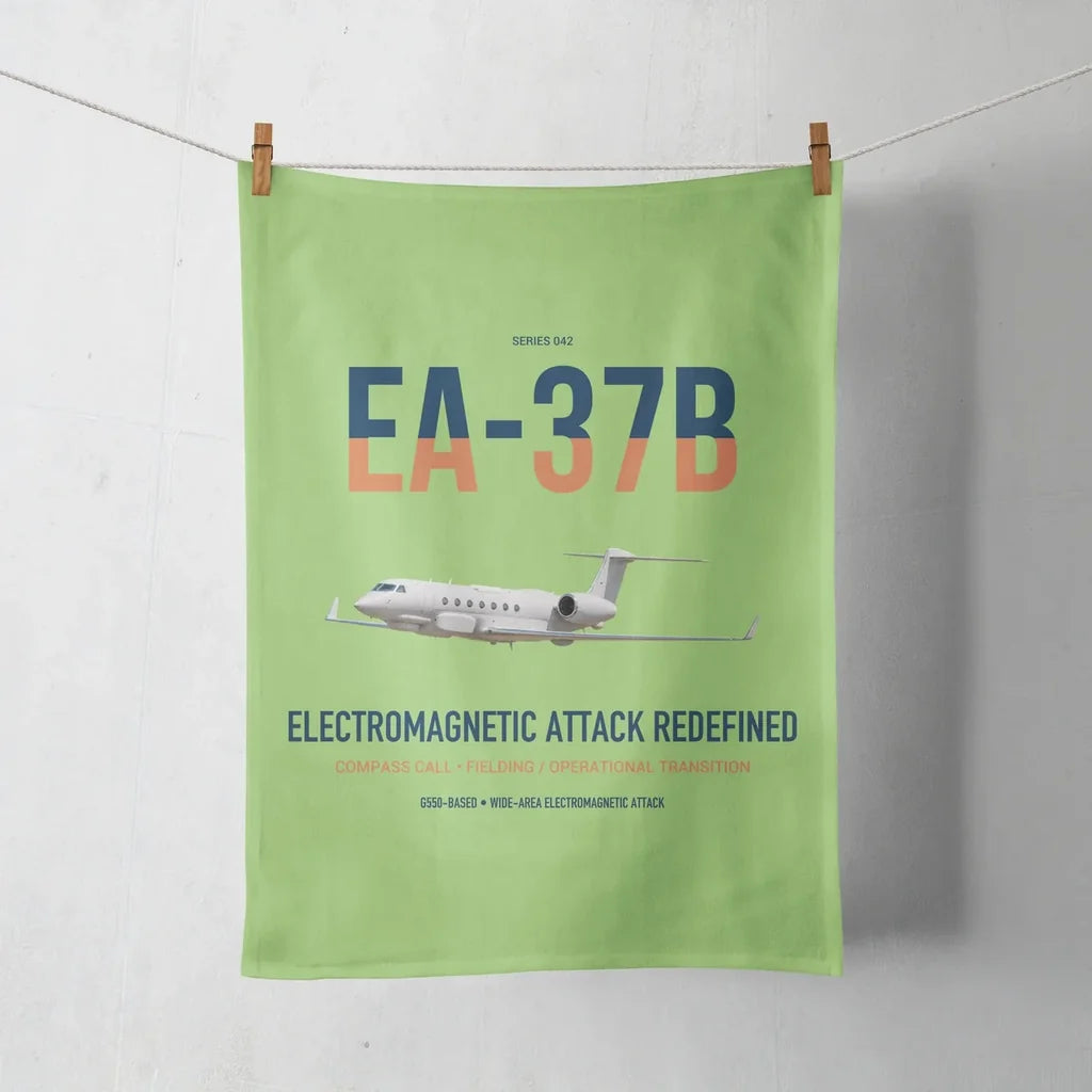 EA-37B Compass Call design on light green towel