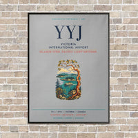 Thumbnail for Victoria International Airport YYJ vertical canvas print - framed - light gray background