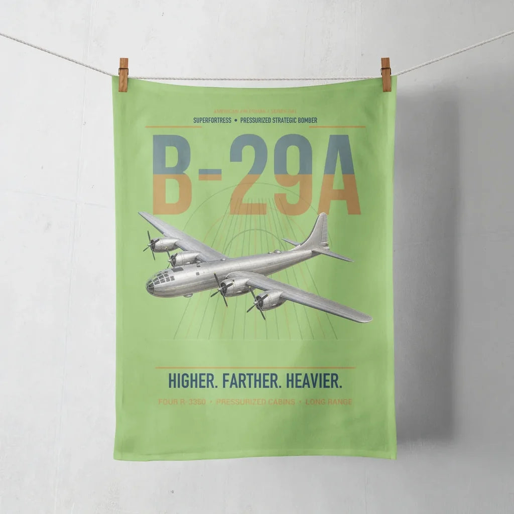 B-29A Superfortress design on light green towel