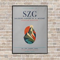 Thumbnail for Salzburg Airport SZG vertical canvas print - framed - light gray background