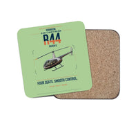 Thumbnail for Robinson R44 Raven II design on light green 1 piece coaster