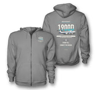 Thumbnail for Beechcraft 1900D design on gray zipped hoodie