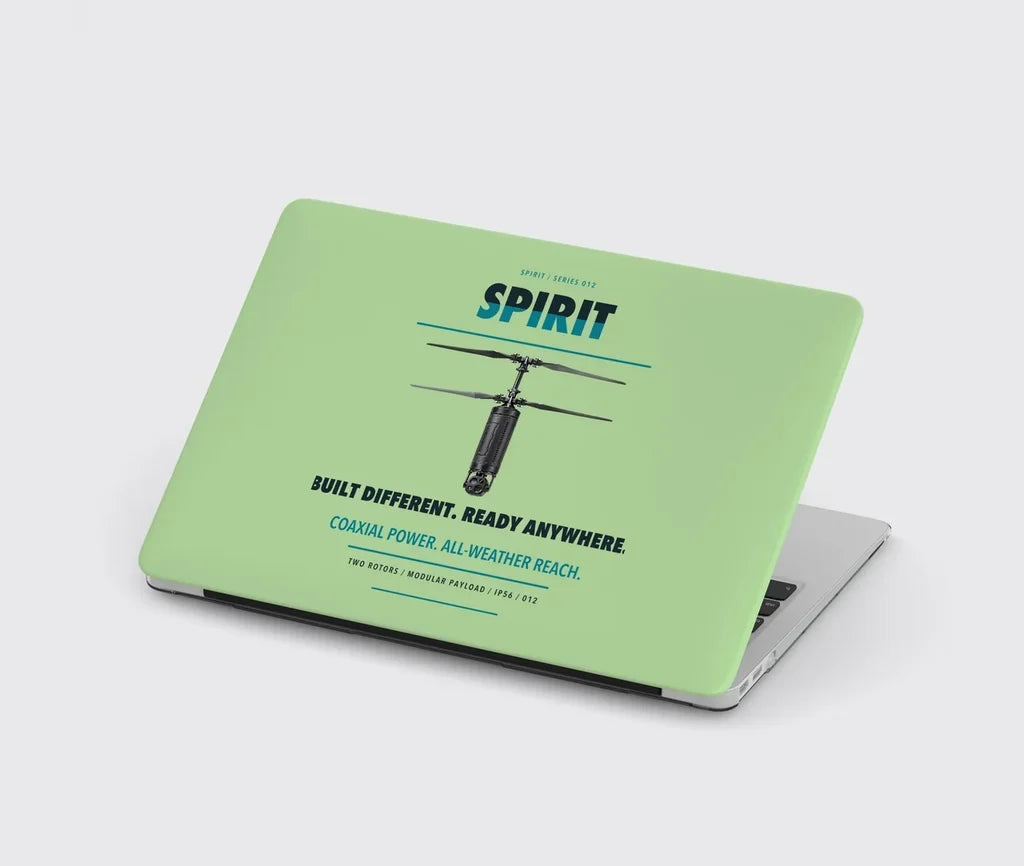 Ascent AeroSystems Spirit design on light green MacBook case