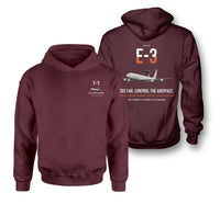 Thumbnail for E-3 Sentry AWACS design on dark red double-side hoodie, double-side print