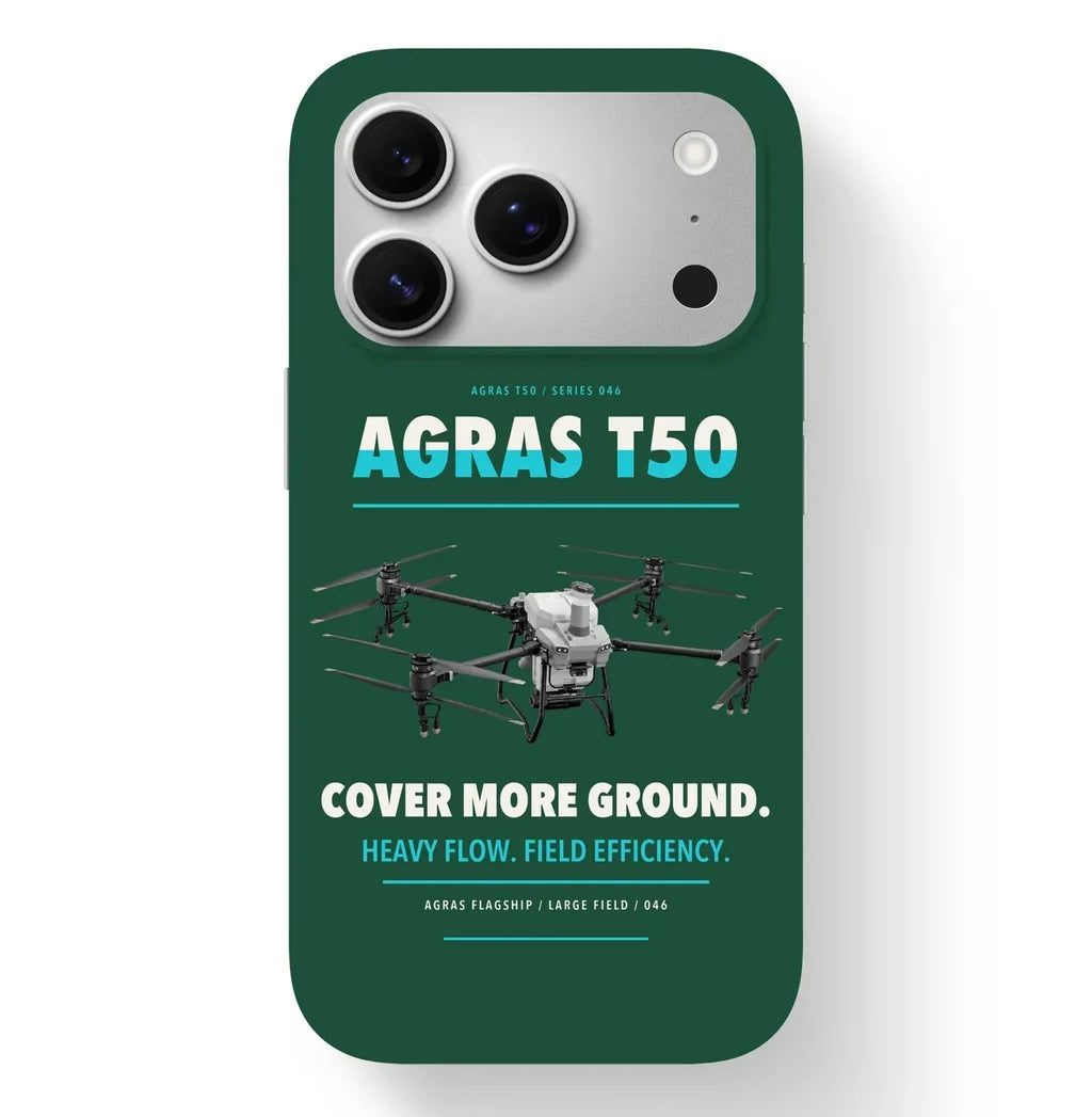 DJI Agras T50 Case design on dark green iphone case
