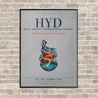 Thumbnail for Rajiv Gandhi International Airport Hyderabad HYD vertical canvas print - framed - light gray background