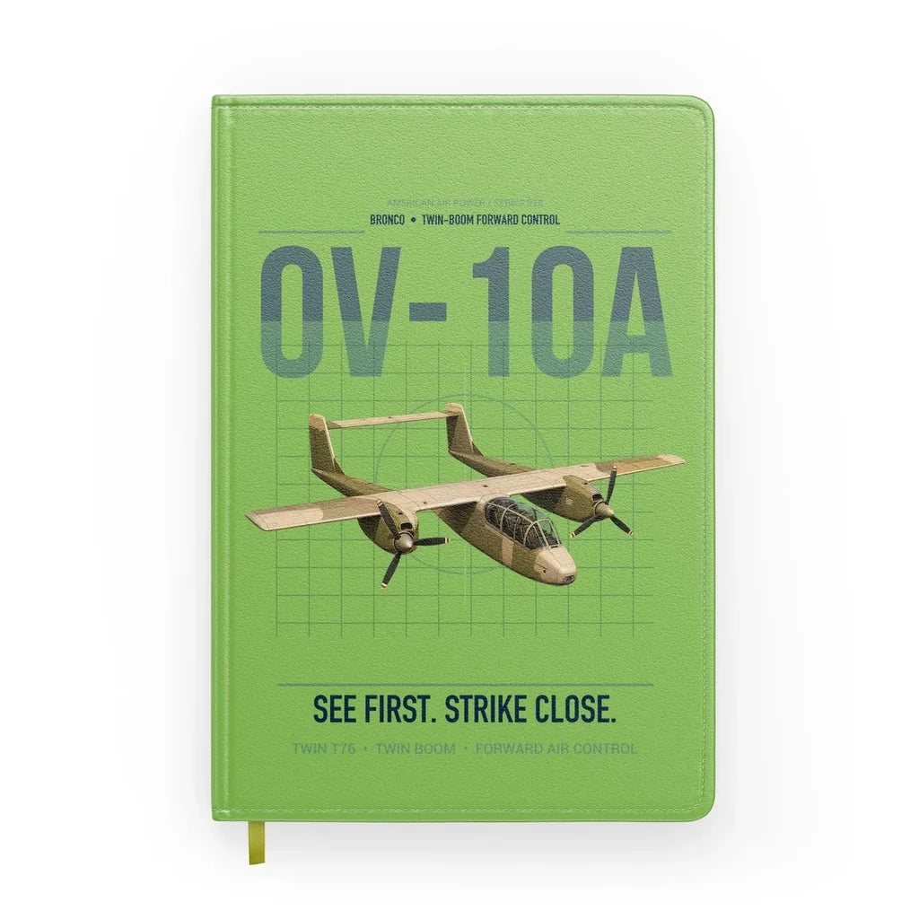 OV-10A Bronco design on light green notebook