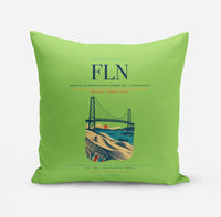 Thumbnail for Hercilio Luz International Airport (FLN) design on light green pillow