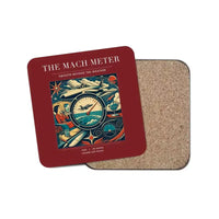 Thumbnail for The Mach Meter - Designed Coasters design on dark red 1-piece