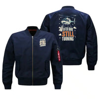 Thumbnail for SIGNAL 204 - After Dark Still Turning - Bomber Jacket design on blue bomber jacket