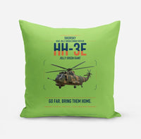 Thumbnail for Sikorsky HH-3E Jolly Green Giant design on light green pillow