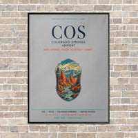 Thumbnail for Colorado Springs Airport COS vertical canvas print - framed - light gray background